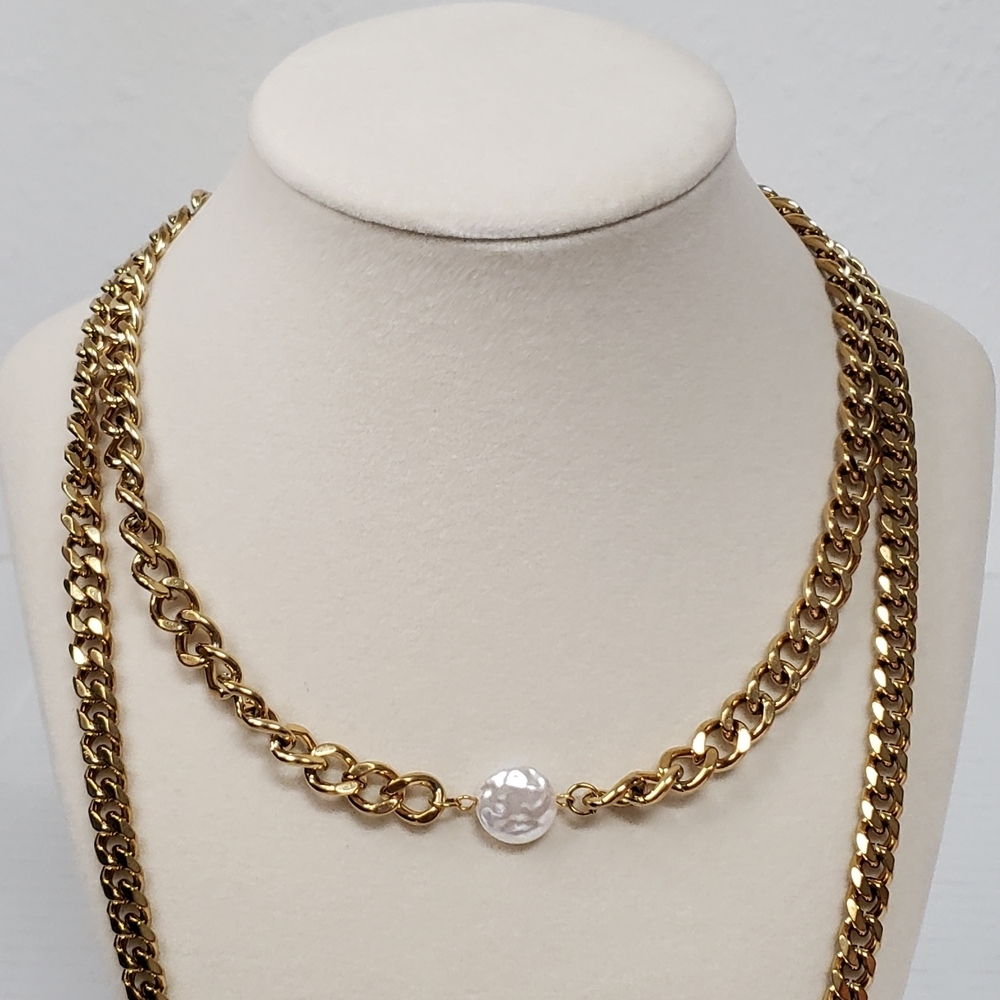 Authentic Louis Vuitton Gold Padlock W/unbranded Cuban Style Stainless Chain - Picture 8 of 15
